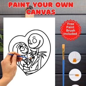 Nightmare Before Christmas Paint Your Own Canvas,  Sip & Paint Canvas